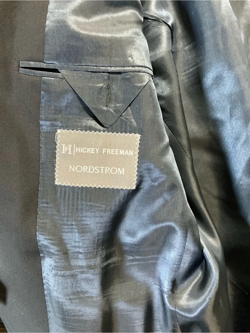 Hickey Freeman Dark Navy Two-Button Sport Coat